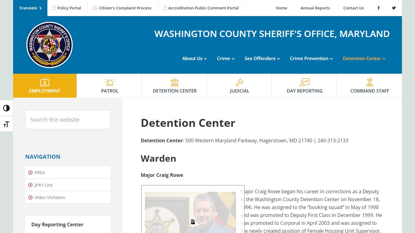 Detention Center - Washington County Sheriff's Office